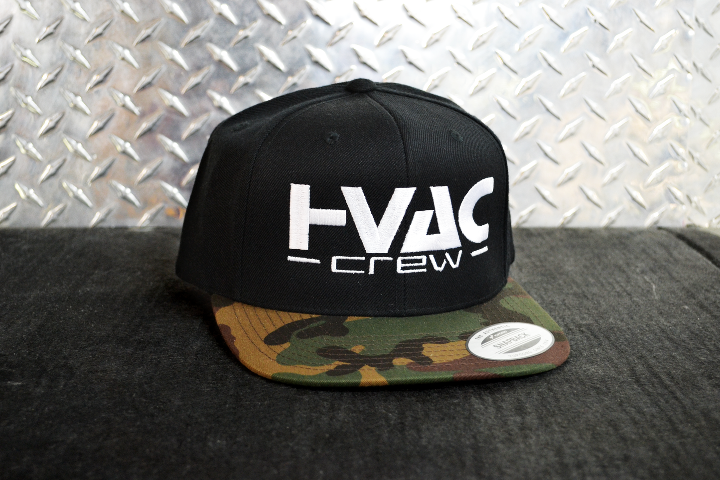 HVAC CREW Camo Black Snapback