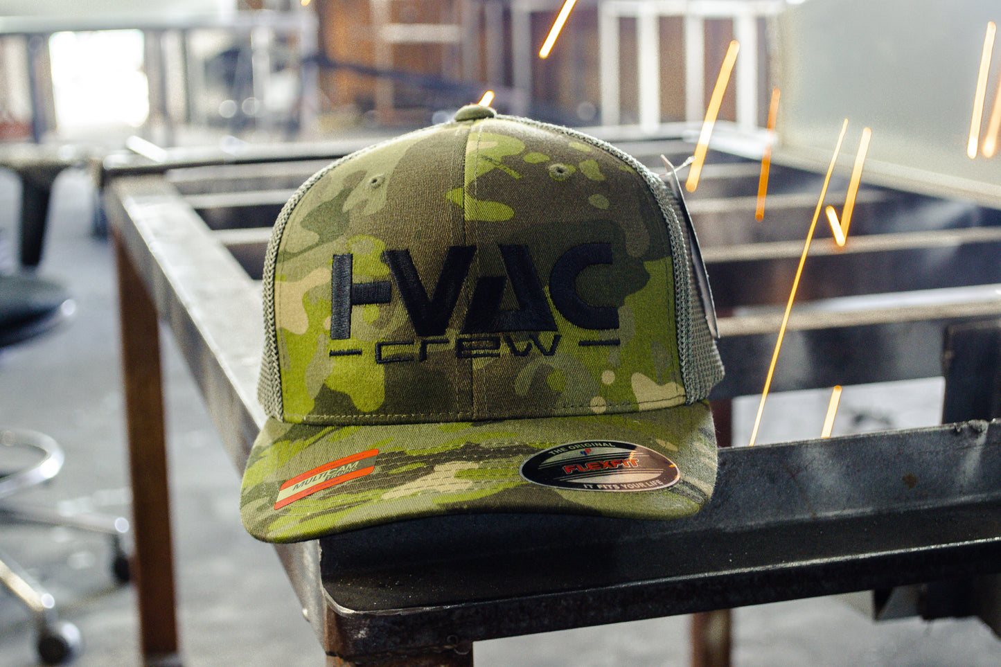 HVAC Crew Green Camo Flexfit