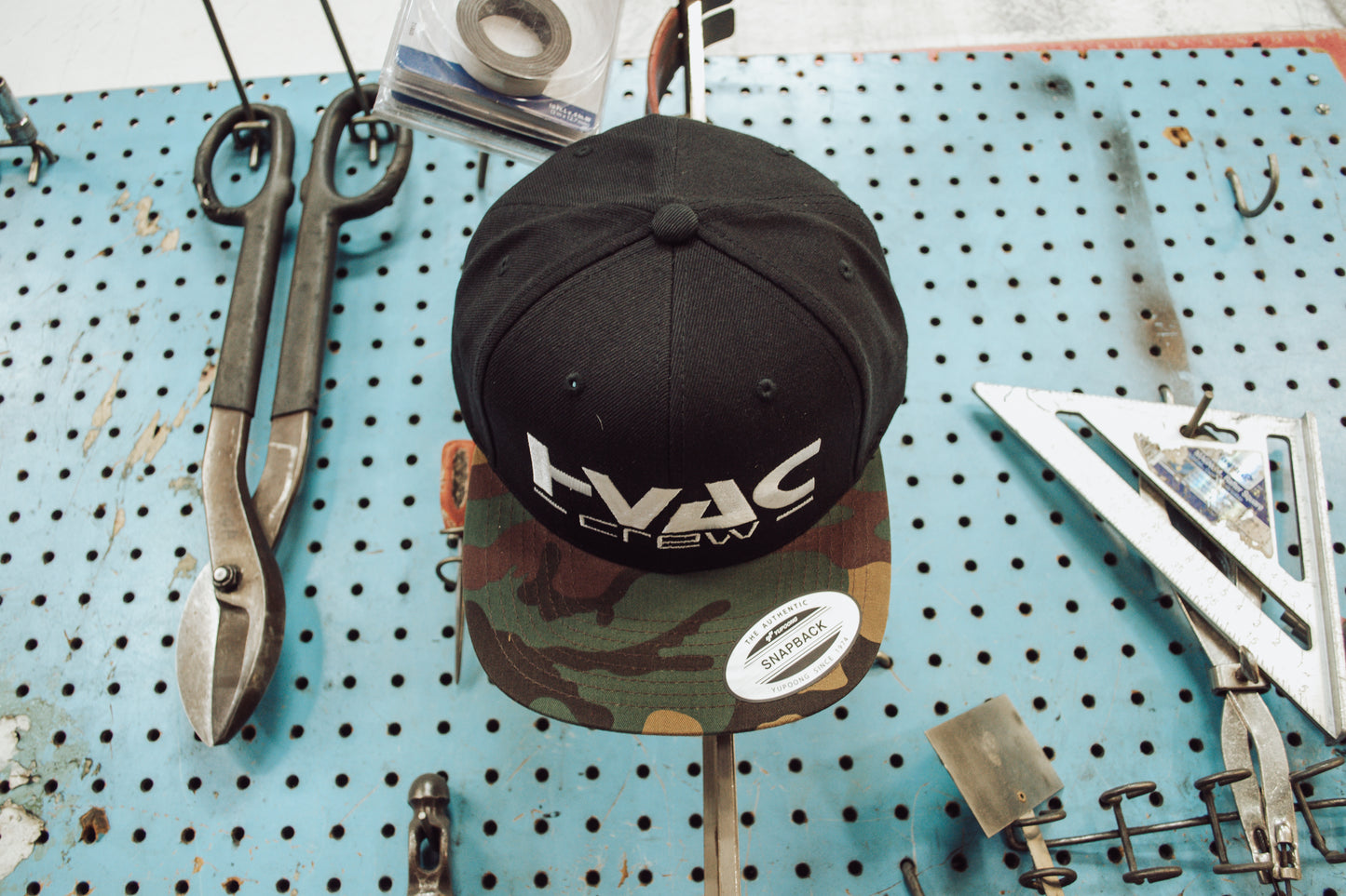 HVAC CREW Camo Black Snapback