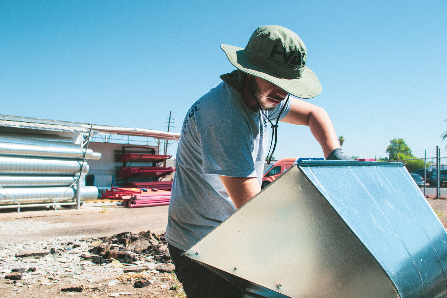 HVAC Crew Olive Boonie Hat with Cape