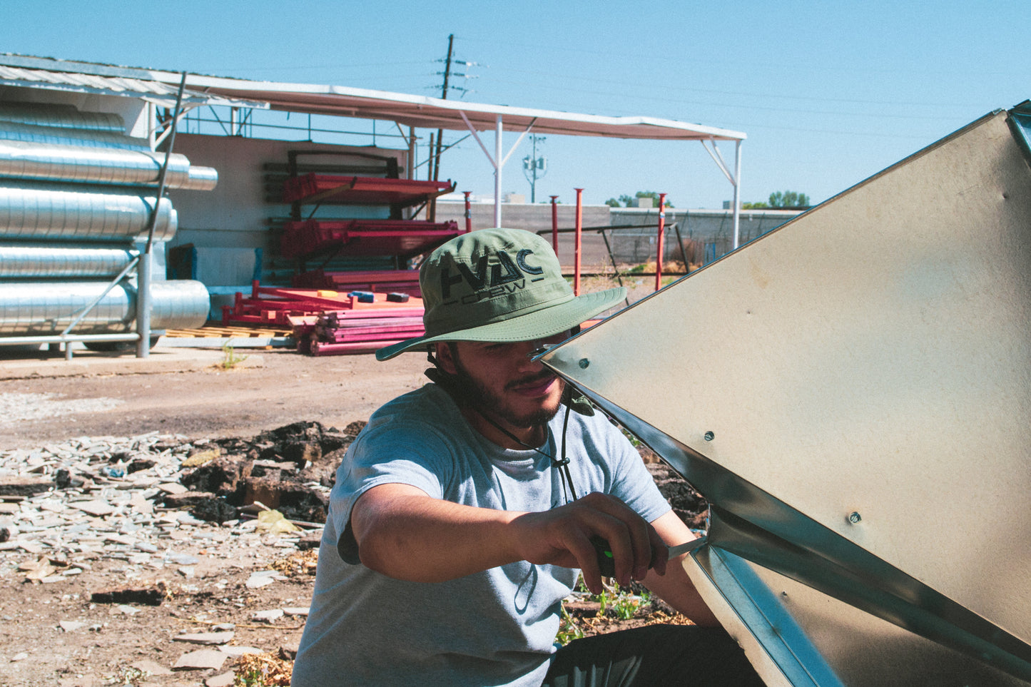 HVAC Crew Olive Boonie Hat with Cape